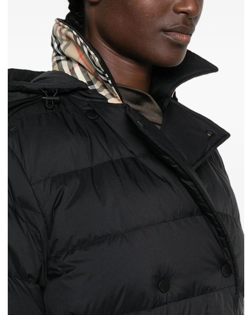 Burberry Black Belted Quilted Coat