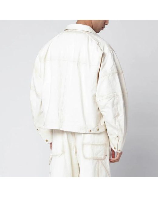 Willy Chavarria White Stockton Washedeffect Zip Jacket for men
