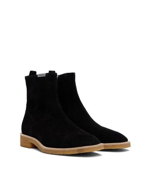 Represent Black Crepe Suede Chelsea Boots for men