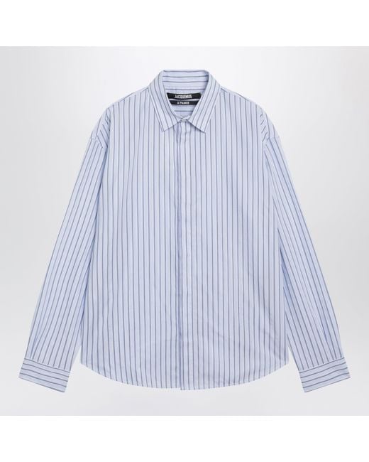 Jacquemus Blue Simon Striped Cotton Shirt for men