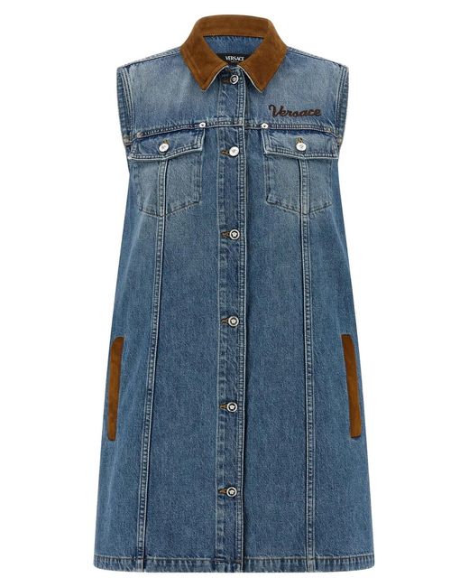 Versace Blue A-Line Dress