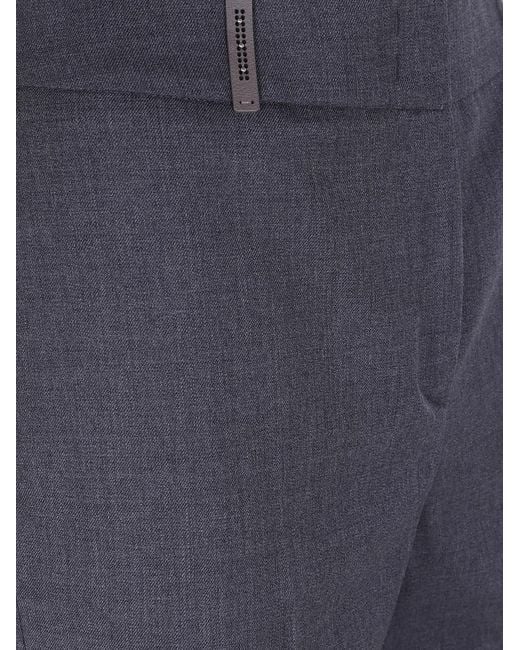 Peserico Blue Regular Waist Trousers