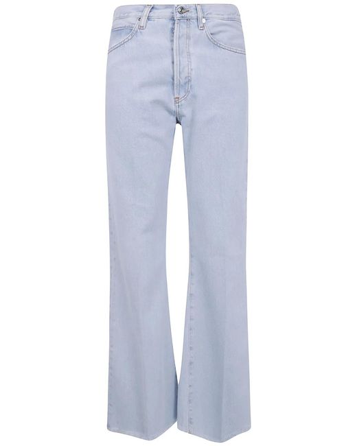 FRAME White "The Lax" High Rise Wide Leg Flare Jeans