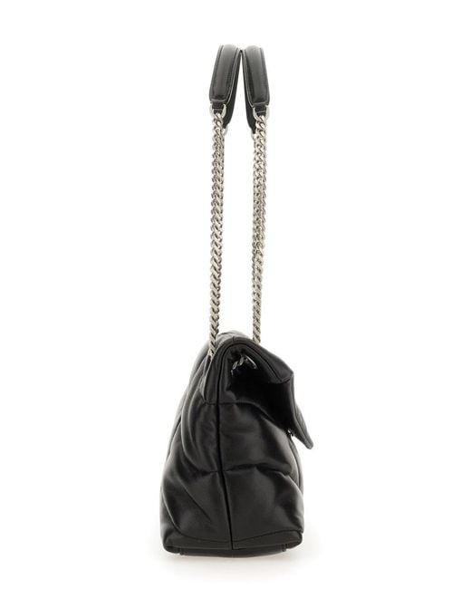 Saint Laurent Black Loulou Puffer Bag Small