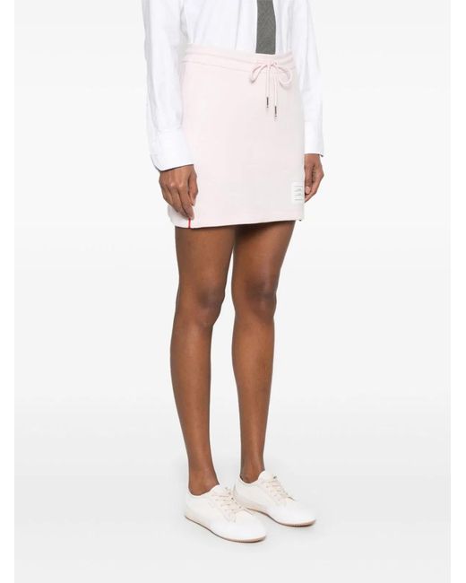 Thom Browne Pink 4Bar Cotton Mini Skirt