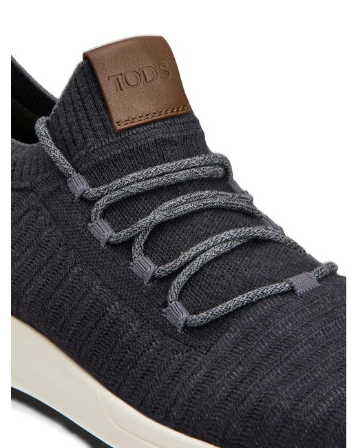 Tod's Black Leather Flat Shoes for men