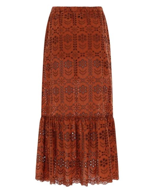 Paul Smith Brown Gonna Lunga Traforata