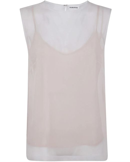 P.A.R.O.S.H. Gray Semi Sheer T Shirt