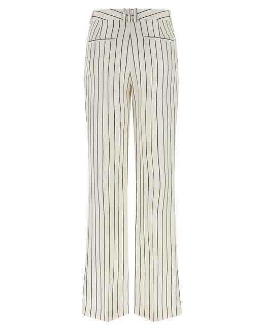 Balmain White Striped Pants