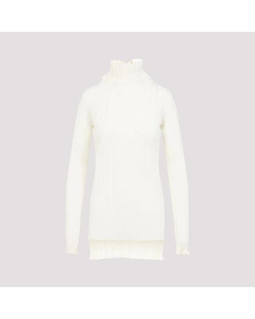 Carven White Turtle Neck Underpinning Pullover