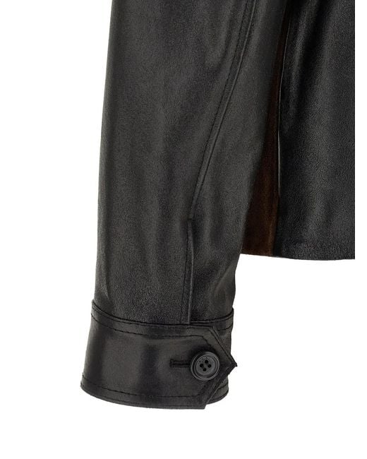 Marni Brown Leather Jacket for men