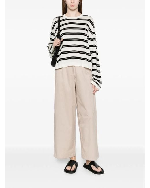 Soft Goat White Horizontal Stripe Top
