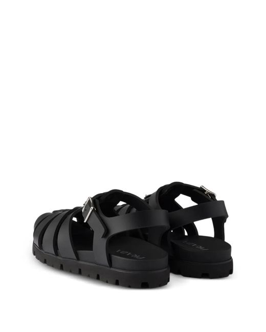 Prada Black Eva Flat Shoes for men