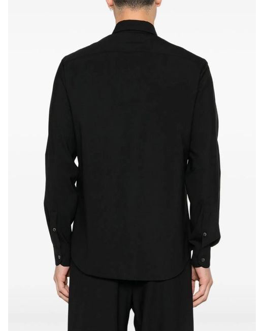 Emporio Armani Black Wool Shirt for men