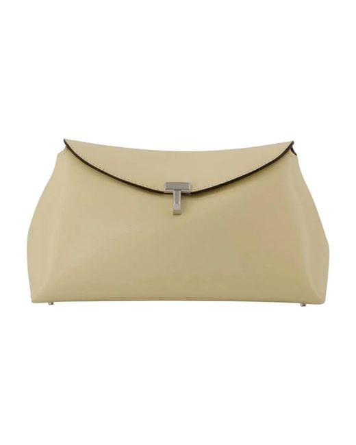 Totême Natural T-Lock Clutch Bag – – Leather –
