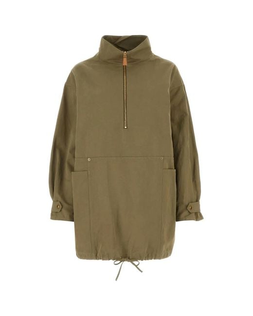 Prada Green Army Cotton Blend Dress