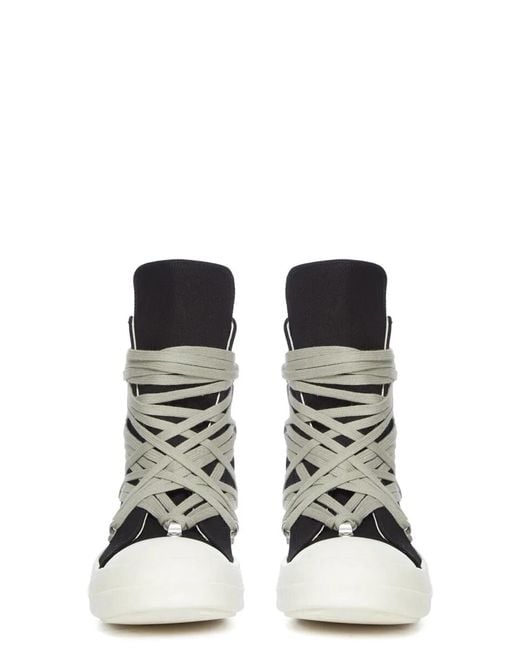 Rick Owens Black Temple Megalace High Sneakers