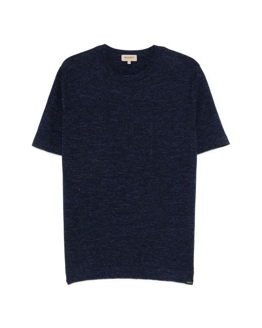 Woolrich Blue Cotton And Linen T-Shirt for men