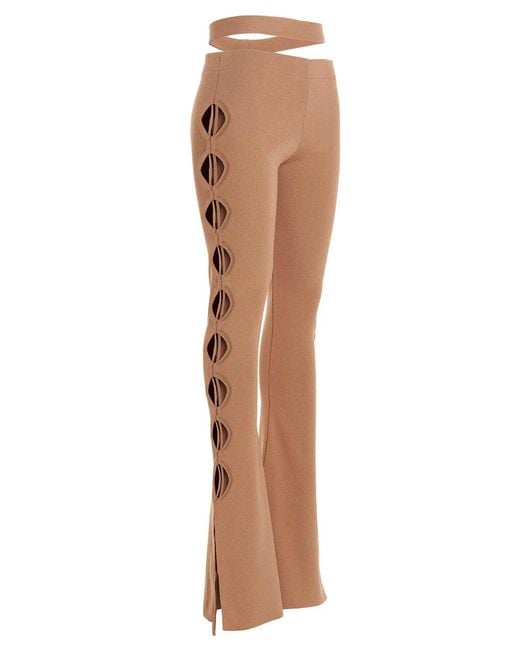 ANDREADAMO Natural Cut Out Pants With Lacing