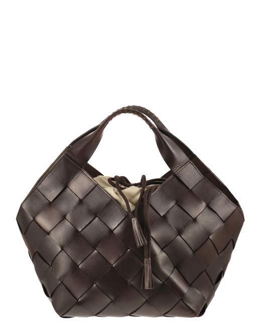 Dragon Brown Botteghe Braided Leather Bag