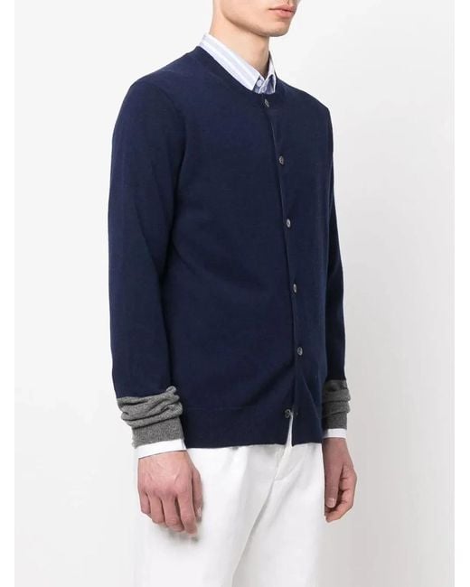 Comme des Garçons Blue Shirt Cardigan Knit for men