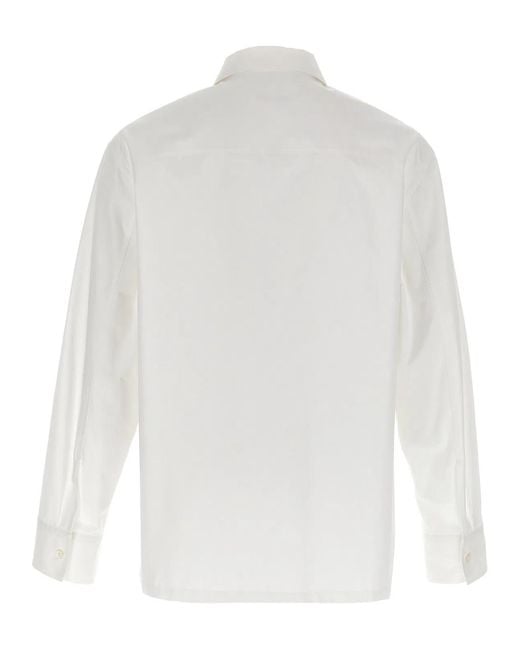 Jil Sander White Zip Shirt for men