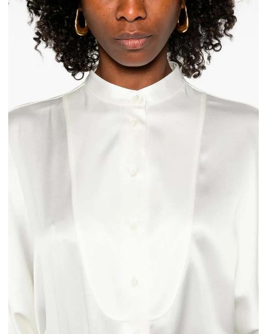 Brunello Cucinelli White Silk Elastan Shirt