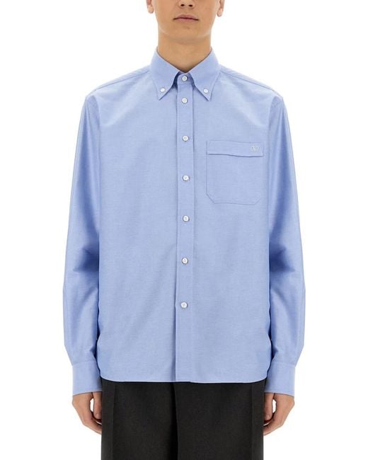 Valentino Blue Vlogo Signature Shirt for men