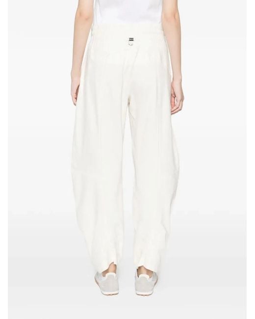 High White Skittle Drawstring Trousers