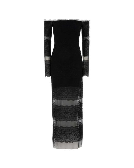 Blumarine Black 2A760A Net Dress W/Lace
