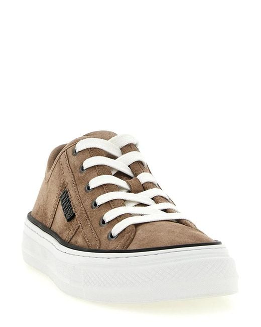 Brunello Cucinelli Brown Suede Sneakers