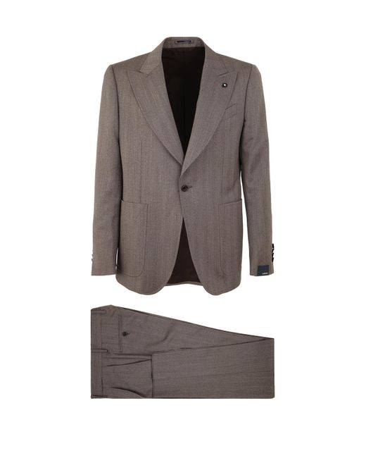Lardini Gray Attitude Trouser Suit Drop 7 Reg Clothing for men