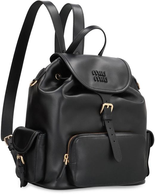Miu Miu Black Leather Backpack