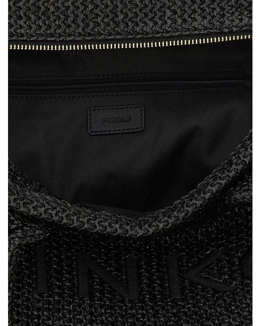 Pinko Black 'Beach' Large Shopping Bag