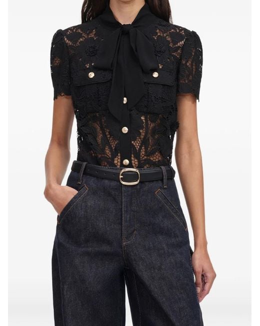 Self-Portrait Black Lace Blouse