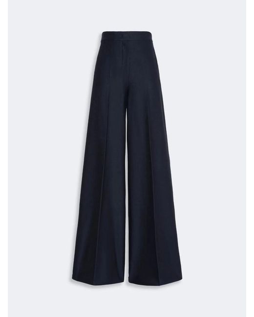 Max Mara Blue Wide-Fit Piqué Jersey Trousers