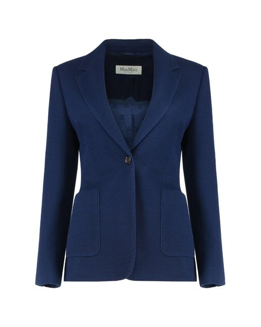 Max Mara Blue Single-Button Blazer