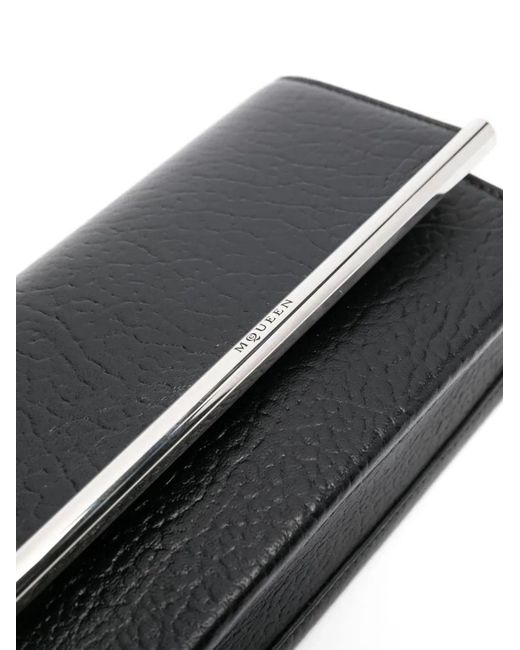 McQueen Black T-Bar Flap Mini