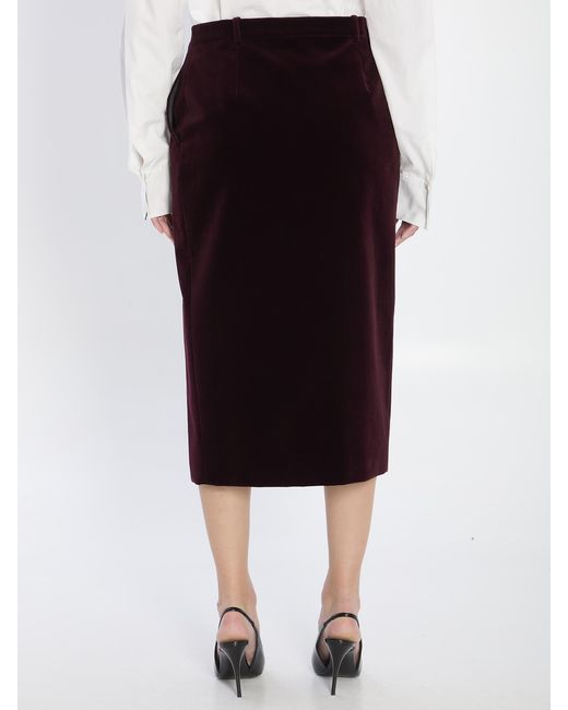 Saint Laurent Black Velvet Skirt
