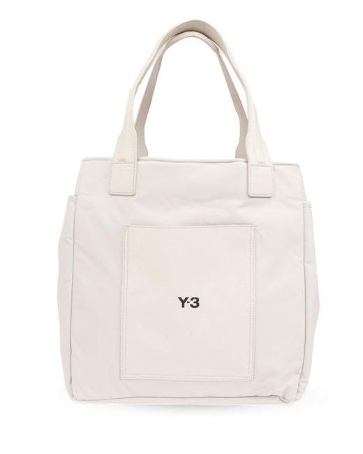 Y-3 White Lux Logo Maxi Tote Bag for men