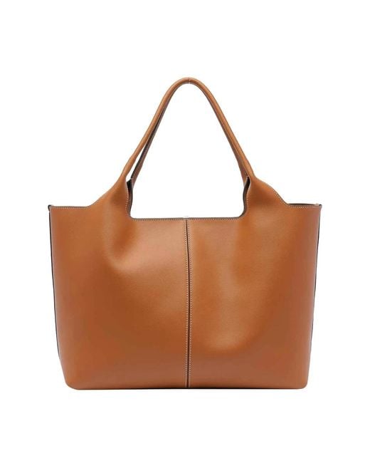 Tod's Brown Calfskin Shoulder Bag