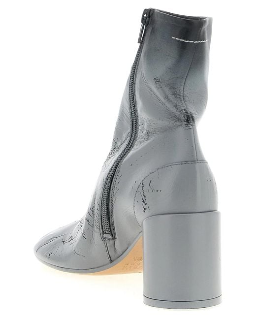 MM6 by Maison Margiela Gray 'Anatomic' Ankle Boots