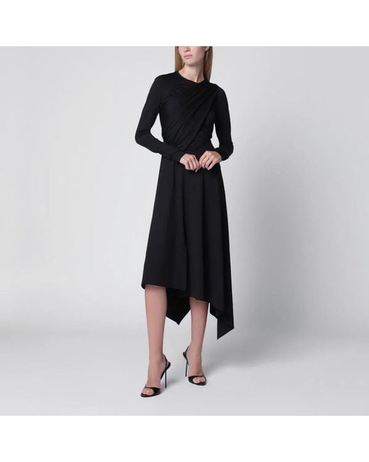 Victoria Beckham Black Asymmetric Draped Dress