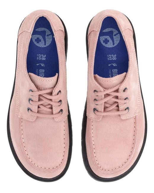 Birkenstock Pink Leather Rubber Flat Shoes