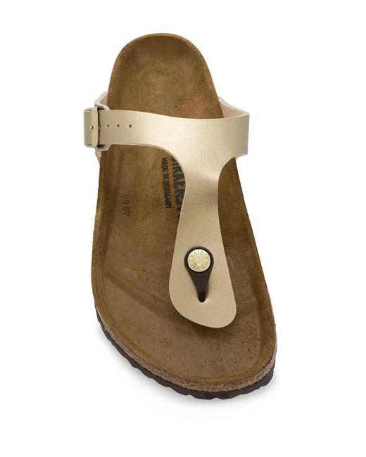 Birkenstock White Gizeh Metallic Birko