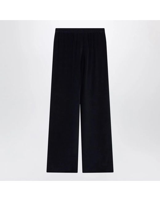 Max Mara Blue Silk Relaxed Trousers