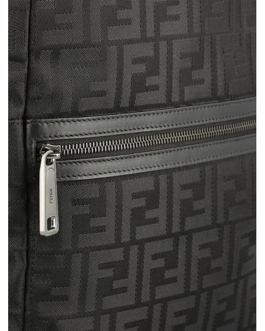 Fendi Black Lui Ff Nylon Backpack for men