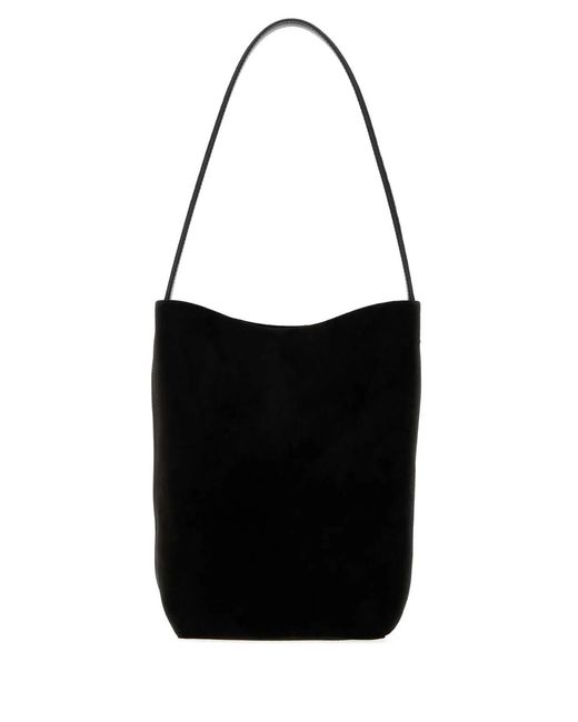 The Row Black Medium Suede N/S Park Bucket Handbag For for men