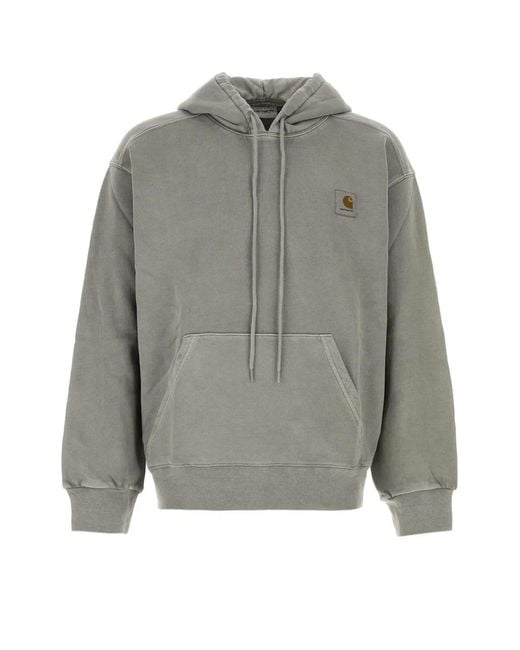 Carhartt Gray Hooded Nelson Sweatshirt Cotton Sweat for men