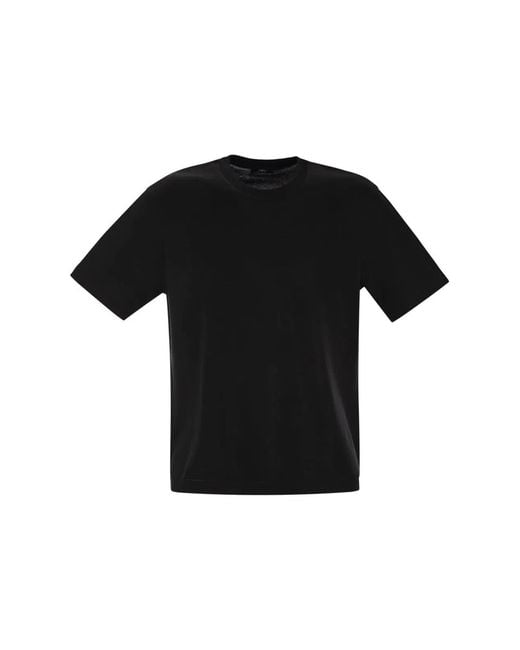 Herno Black Cotton Jersey T-Shirt for men
